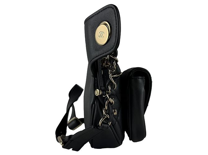 Borsa a tracolla Chanel in pelle grigia Marrone - vista 2