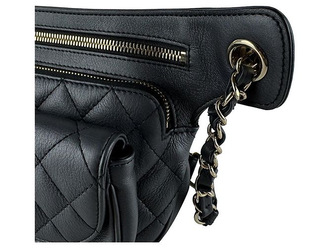 Borsa a tracolla Chanel in pelle grigia Marrone - vista 6