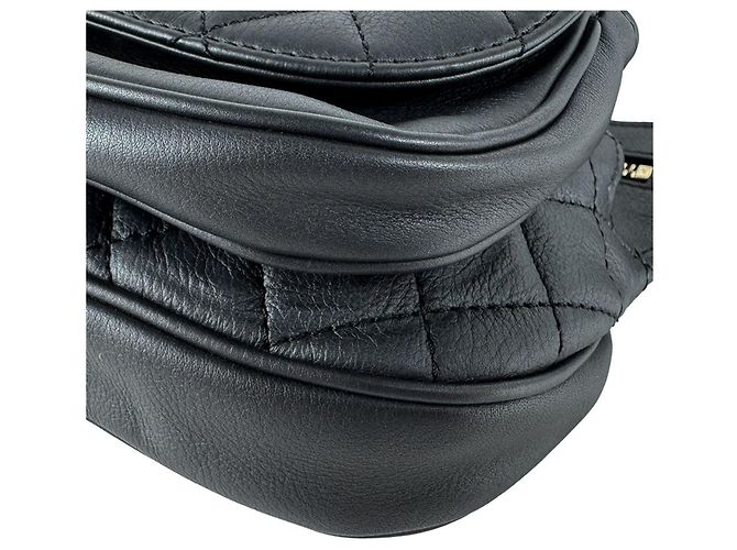 Borsa a tracolla Chanel in pelle grigia Marrone - vista 8