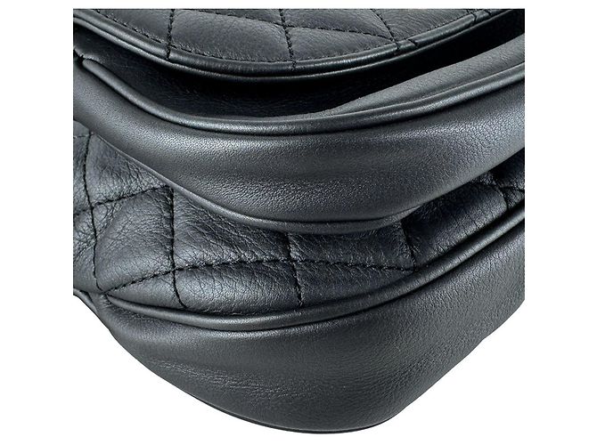 Borsa a tracolla Chanel in pelle grigia Marrone - vista 9