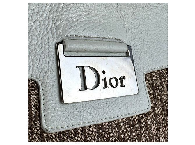 Borsa a tracolla Christian Dior in tela e pelle Marrone Crudo - vista 10