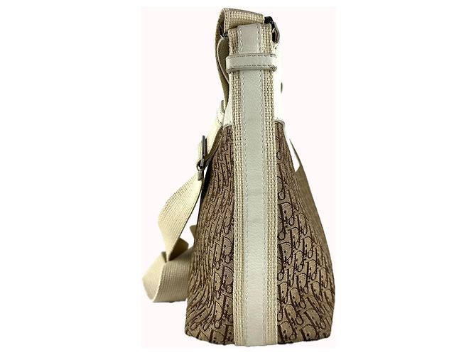 Borsa a tracolla Christian Dior in tela e pelle Marrone Crudo - vista 2