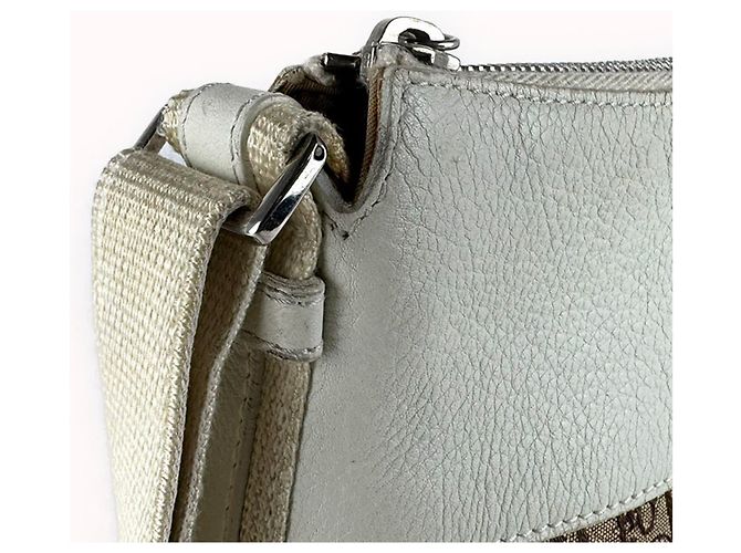 Borsa a tracolla Christian Dior in tela e pelle Marrone Crudo - vista 7