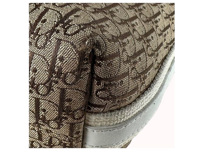 Borsa a tracolla Christian Dior in tela e pelle Marrone Crudo - vista 8