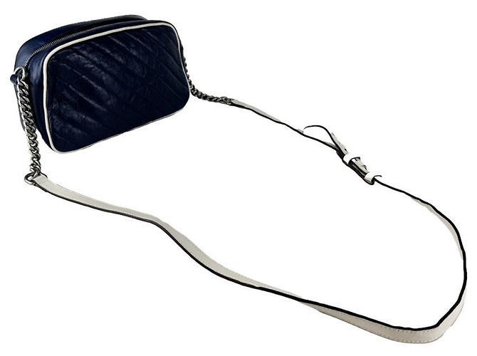Borsa a Tracolla Gucci GG Marmont Crudo Blu navy - vista 10