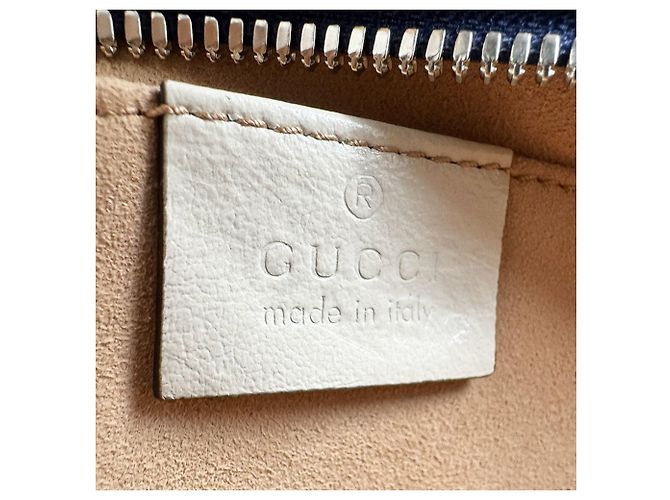 Borsa a Tracolla Gucci GG Marmont Crudo Blu navy - vista 12