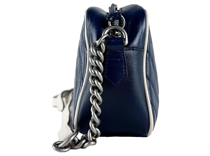 Borsa a Tracolla Gucci GG Marmont Crudo Blu navy - vista 2