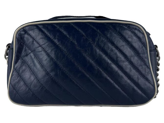 Borsa a Tracolla Gucci GG Marmont Crudo Blu navy - vista 3
