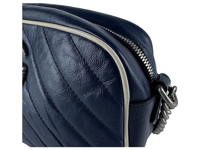 Borsa a Tracolla Gucci GG Marmont Crudo Blu navy - vista 6