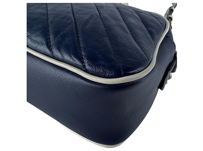 Borsa a Tracolla Gucci GG Marmont Crudo Blu navy - vista 8