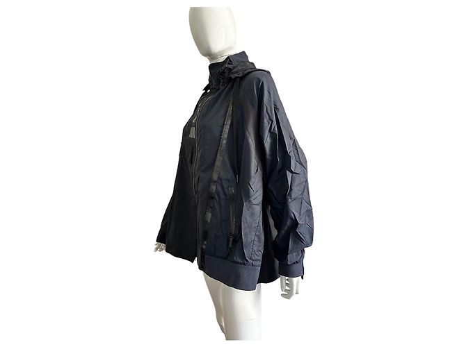 Sacai x Nike Chaqueta Blouson de nylon patchwork mujer Negro Azul marino - vista 4