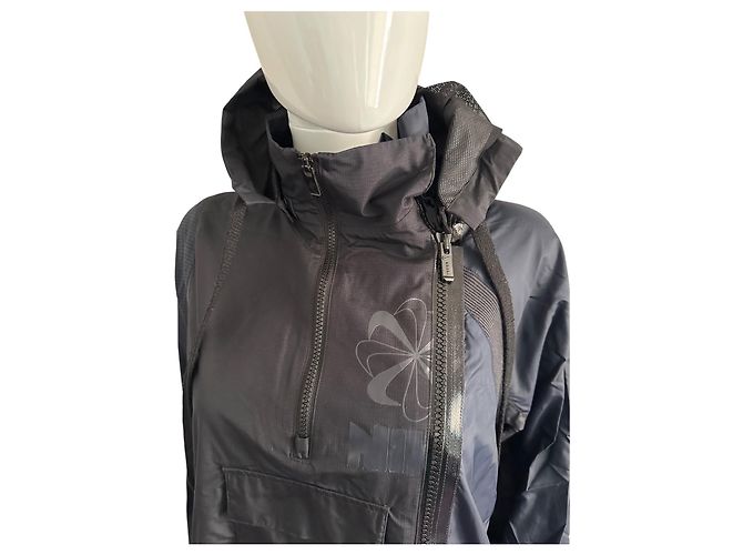 Sacai x Nike Chaqueta Blouson de nylon patchwork mujer Negro Azul marino - vista 9