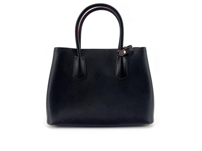 Prada Cuir Double Saffiano Leather Medium Noir - vue 2