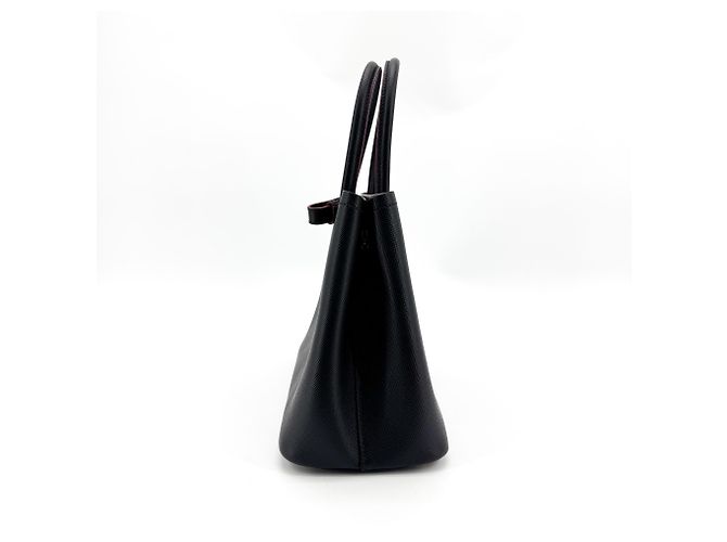 Prada Cuir Double Saffiano Leather Medium Noir - vue 4