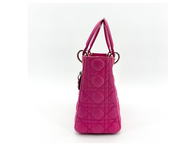 Christian Dior Lady Dior Cannage Quilt Lambskin Medium Rosa - vista 3