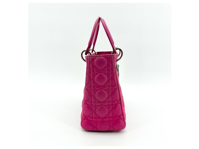 Christian Dior Lady Dior Cannage Quilt Lambskin Medium Rosa - vista 4