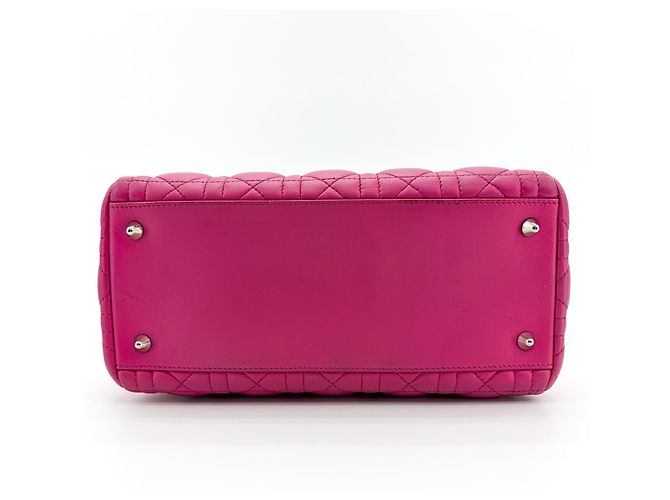 Christian Dior Lady Dior Cannage Quilt Lambskin Medium Rosa - vista 7