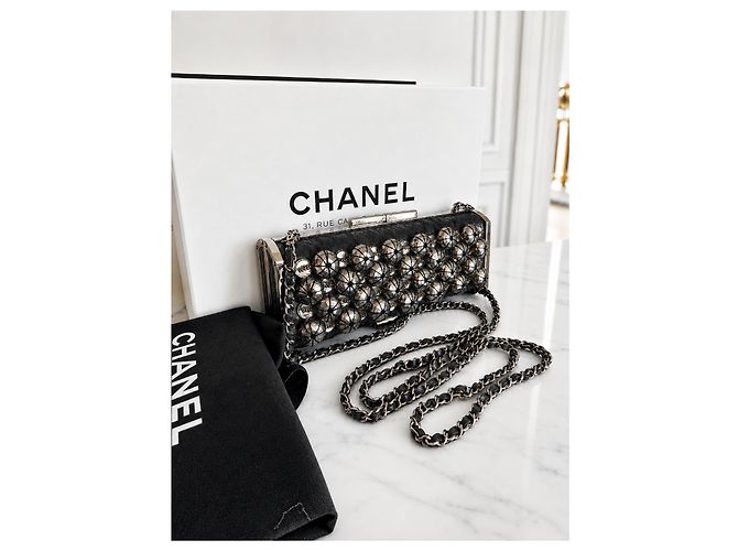 Chanel Minaudière in pelle di serpente nera Nero - vista 4