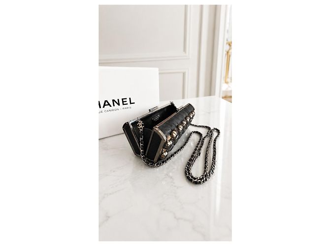 Chanel Minaudière in pelle di serpente nera Nero - vista 5