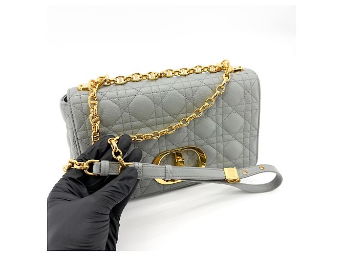 Christian Dior Caro Cannage Quilt Calfskin Medium Marrone - vista 7