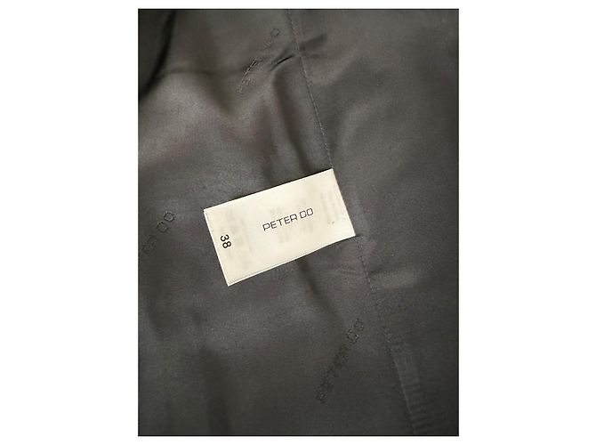 Autre Marque Peter Do Abrigo largo de terciopelo negro cruzado - vista 15