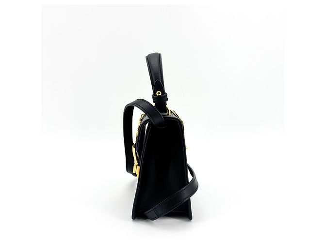 Gucci Sylvie Top Handle Leather Mini Nero - vista 3