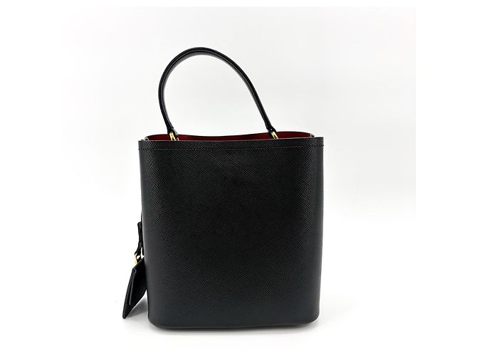 Prada Panier Bucket Saffiano Leather Small Preto - vista 2