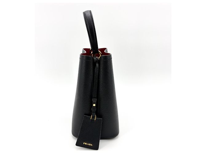 Prada Panier Bucket Saffiano Leather Small Preto - vista 3