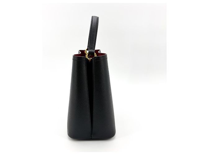 Prada Panier Bucket Saffiano Leather Small Preto - vista 4