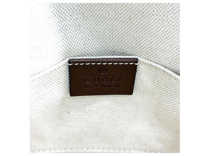 Gucci Horsebit 1955 Top Handle GG Coated Canvas with Leather Medium Marrone - vista 6