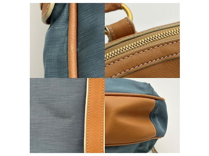 Borsa Boston Loewe Anagram in Beige e Blu - vista 14
