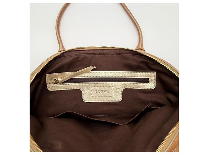 Borsa Boston Loewe Anagram in Beige e Blu - vista 18