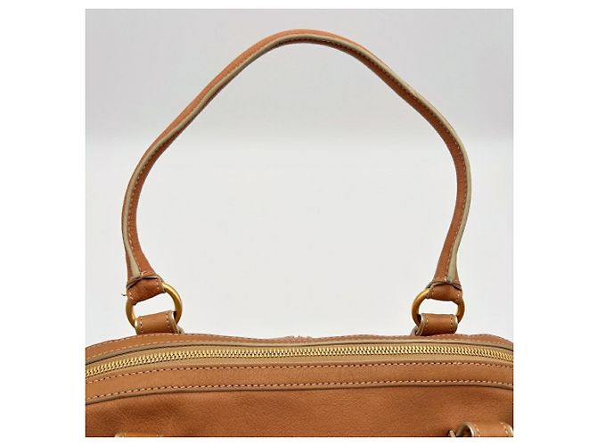 Borsa Boston Loewe Anagram in Beige e Blu - vista 8