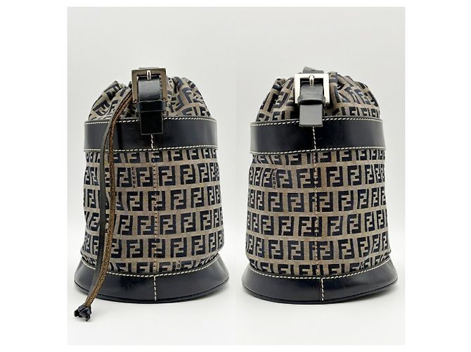 Borsa a tracolla Fendi Zucca Navy Blu navy - vista 4