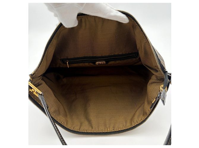 Fendi Zucca Schultertasche Braun Schwarz - Ansicht 16