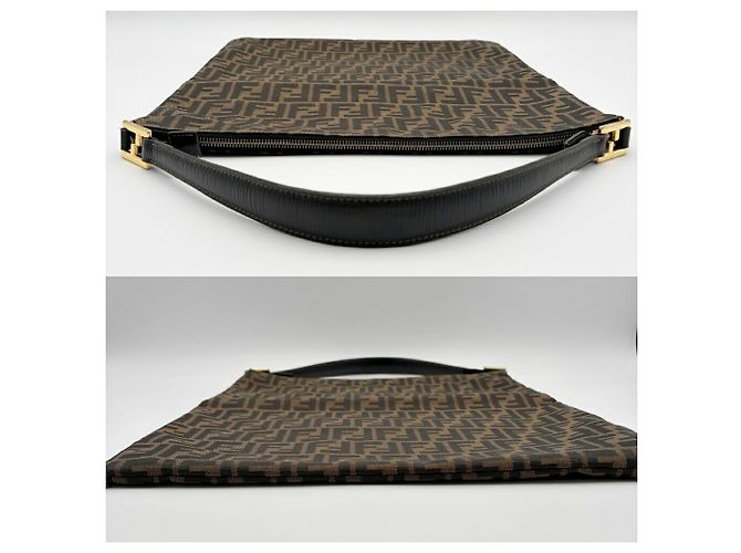 Fendi Zucca Schultertasche Braun Schwarz - Ansicht 5