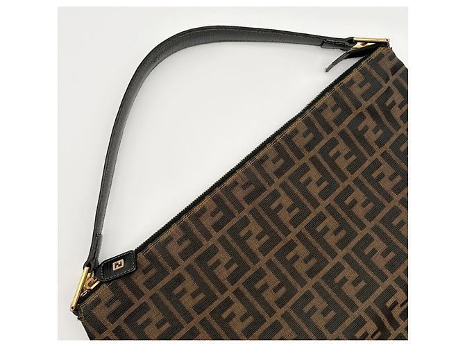 Fendi Zucca Schultertasche Braun Schwarz - Ansicht 6