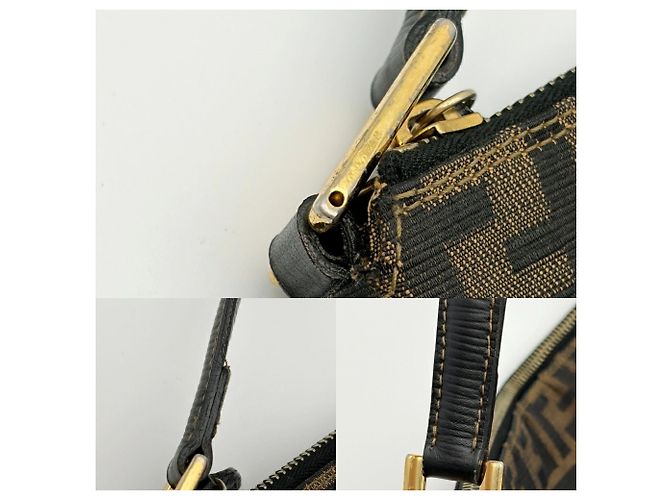 Fendi Zucca Schultertasche Braun Schwarz - Ansicht 7