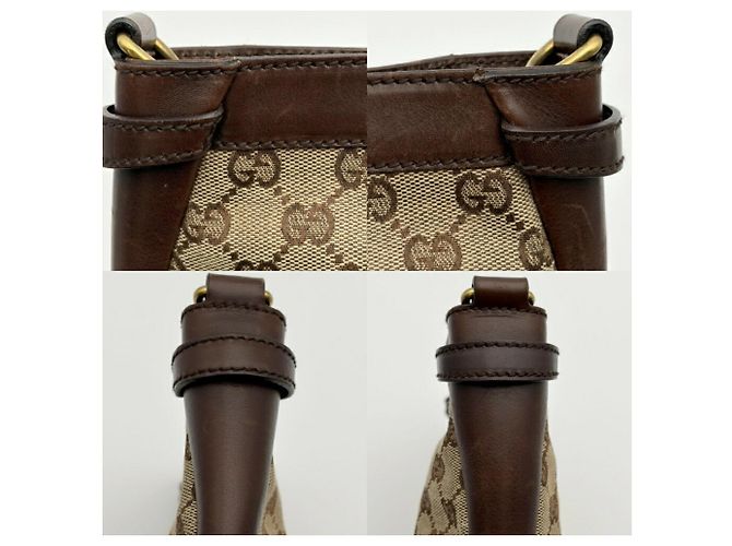 Borsa a tracolla Gucci GG Canvas Beige Marrone scuro - vista 10