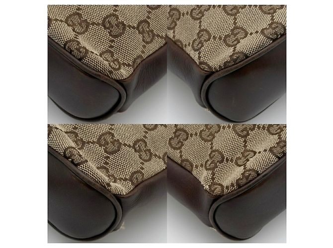 Borsa a tracolla Gucci GG Canvas Beige Marrone scuro - vista 11
