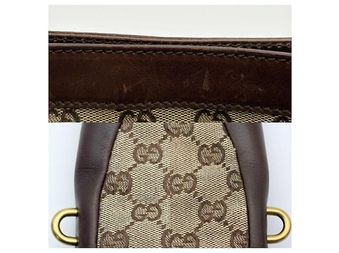 Borsa a tracolla Gucci GG Canvas Beige Marrone scuro - vista 13