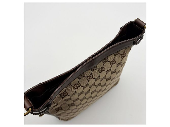 Borsa a tracolla Gucci GG Canvas Beige Marrone scuro - vista 14