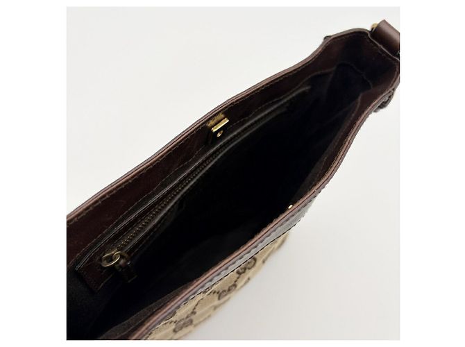 Borsa a tracolla Gucci GG Canvas Beige Marrone scuro - vista 15