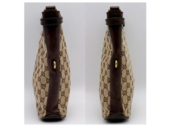 Borsa a tracolla Gucci GG Canvas Beige Marrone scuro - vista 5