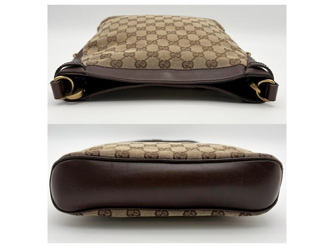 Borsa a tracolla Gucci GG Canvas Beige Marrone scuro - vista 6