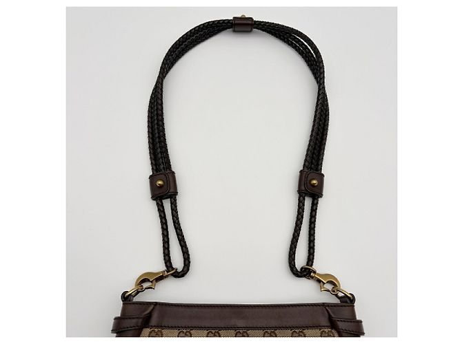 Borsa a tracolla Gucci GG Canvas Beige Marrone scuro - vista 7