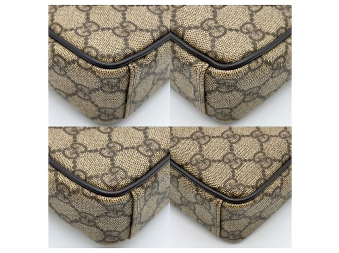 Borsa a tracolla Gucci GG Supreme Beige Marrone scuro - vista 14