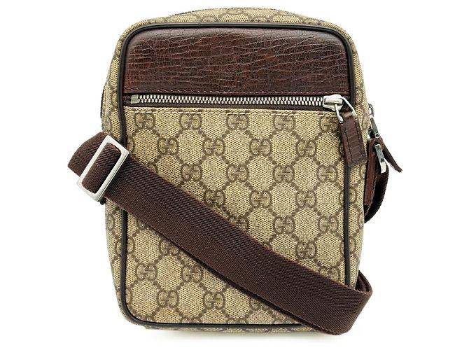 Borsa a tracolla Gucci GG Supreme Beige Marrone scuro - vista 2