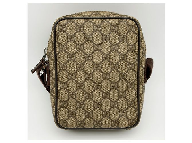 Borsa a tracolla Gucci GG Supreme Beige Marrone scuro - vista 3