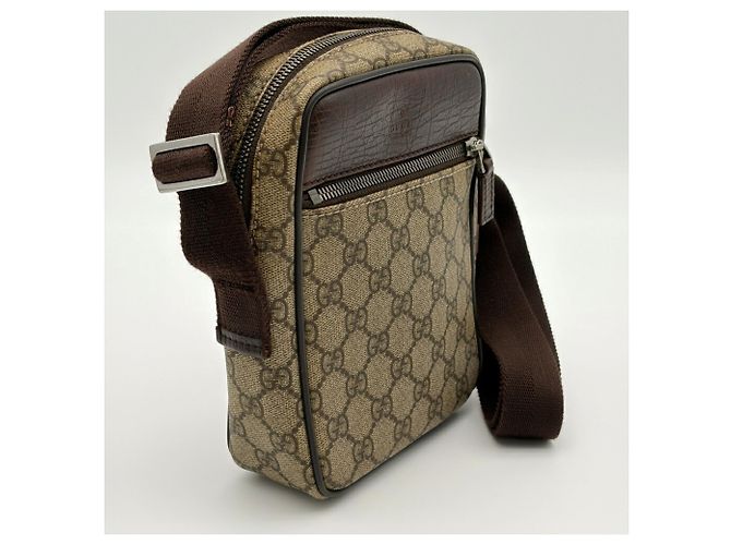 Borsa a tracolla Gucci GG Supreme Beige Marrone scuro - vista 4